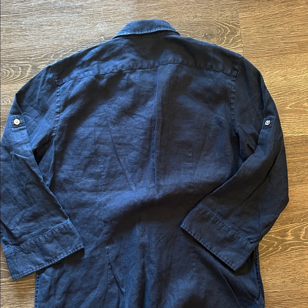 Chaps Linen Dark Blue Shirt - image 7